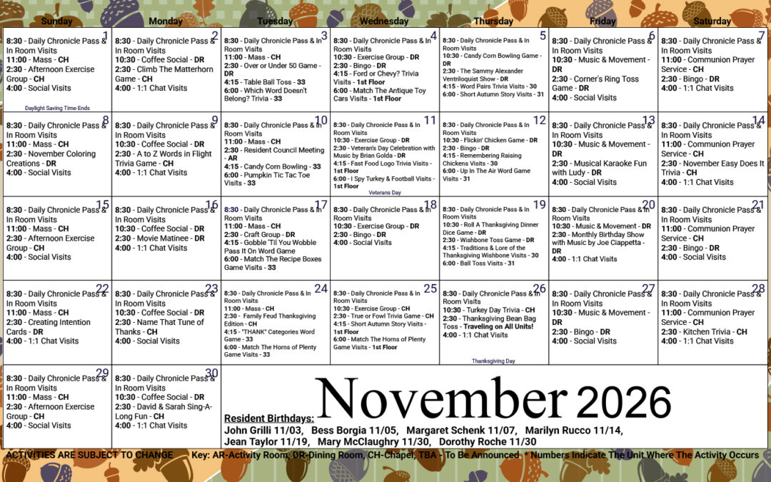 November Happenings